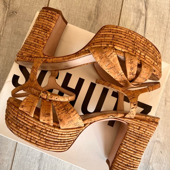 SCHUTZ Darilia Cork Platform Sandals - Picture 2 of 7